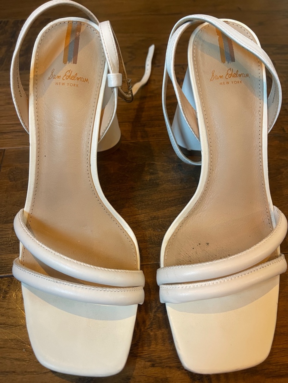 Sam Edelman Kia Block Heel Sandal in Bright White Leather - Picture 6 of 8